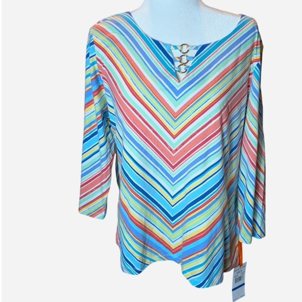 Colorful Chevron Women's Blouse - Picture 1 of 13